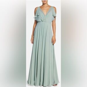 Jenny Yoo- Elegant Sage Green Evening Gown